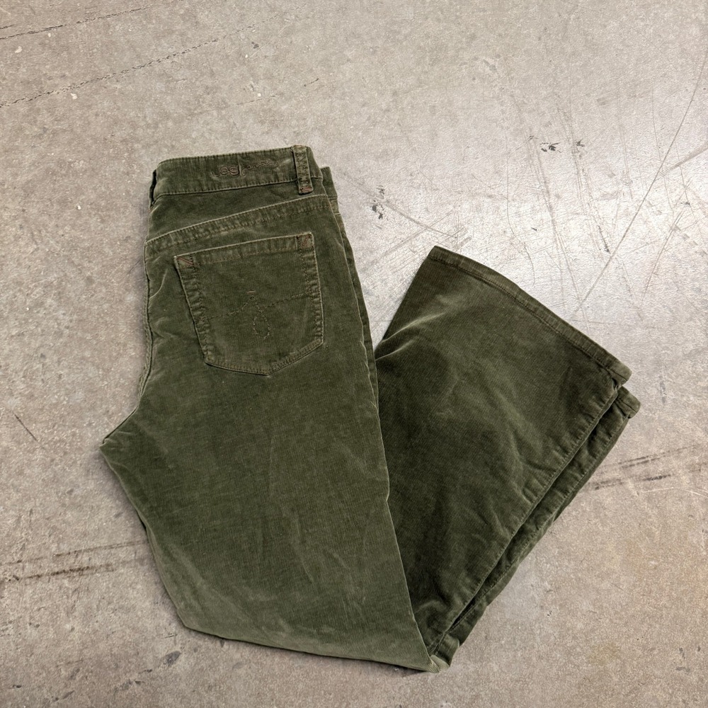 Jag Jeans Women Olive Green Corduroy Stretch Straight Leg Pants Size 12P